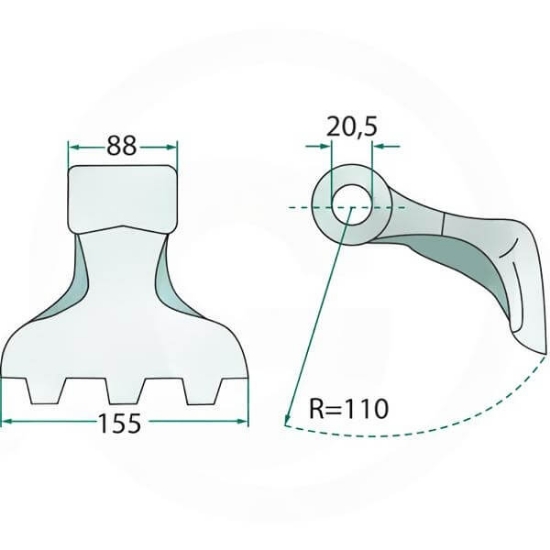 Fotografija izdelka Kladivo mulčerja Tehnos Žalec medvedja šapa