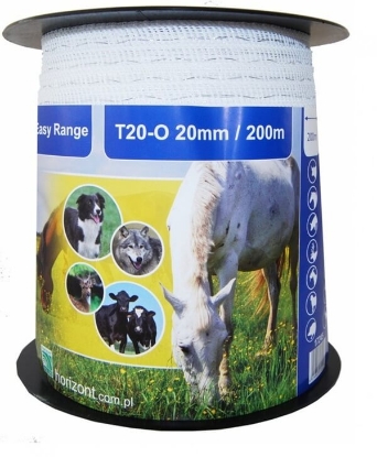 Fotografija izdelka Trak za el. pastir Easy Range 200 m širine 20 mm - bel