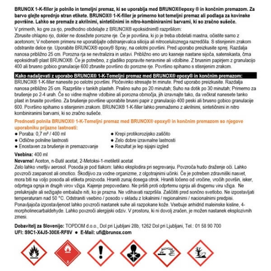 Fotografija izdelka BRUNOX 1-K-filler 400 ml polnilo