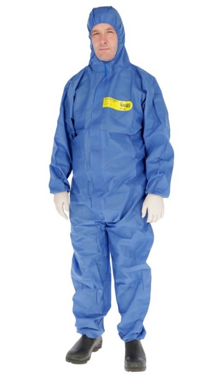 Fotografija izdelka Zaščitna obleka s kapuco za kemikalije - 3XL, modra