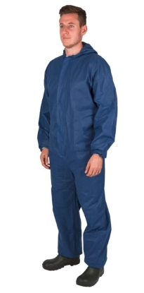 Fotografija izdelka Zaščitna obleka s kapuco za enkratno uporabo - M, modra