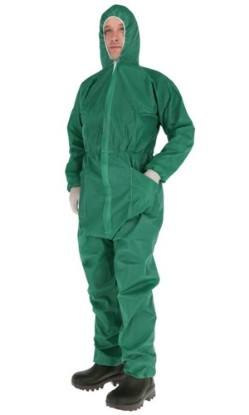 Fotografija izdelka Zaščitna obleka s kapuco za enkratno uporabo - L, zelena