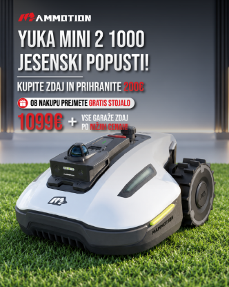Fotografija izdelka Robotska kosilnica YUKA mini 2 1000 + gratis stojalo